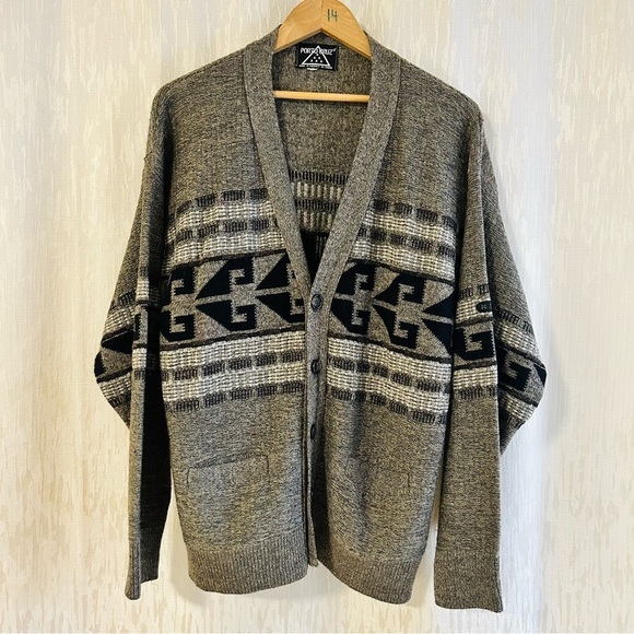Vintage 80s Porto Cruz cottage grandpa cardigan - Picture 1 of 7